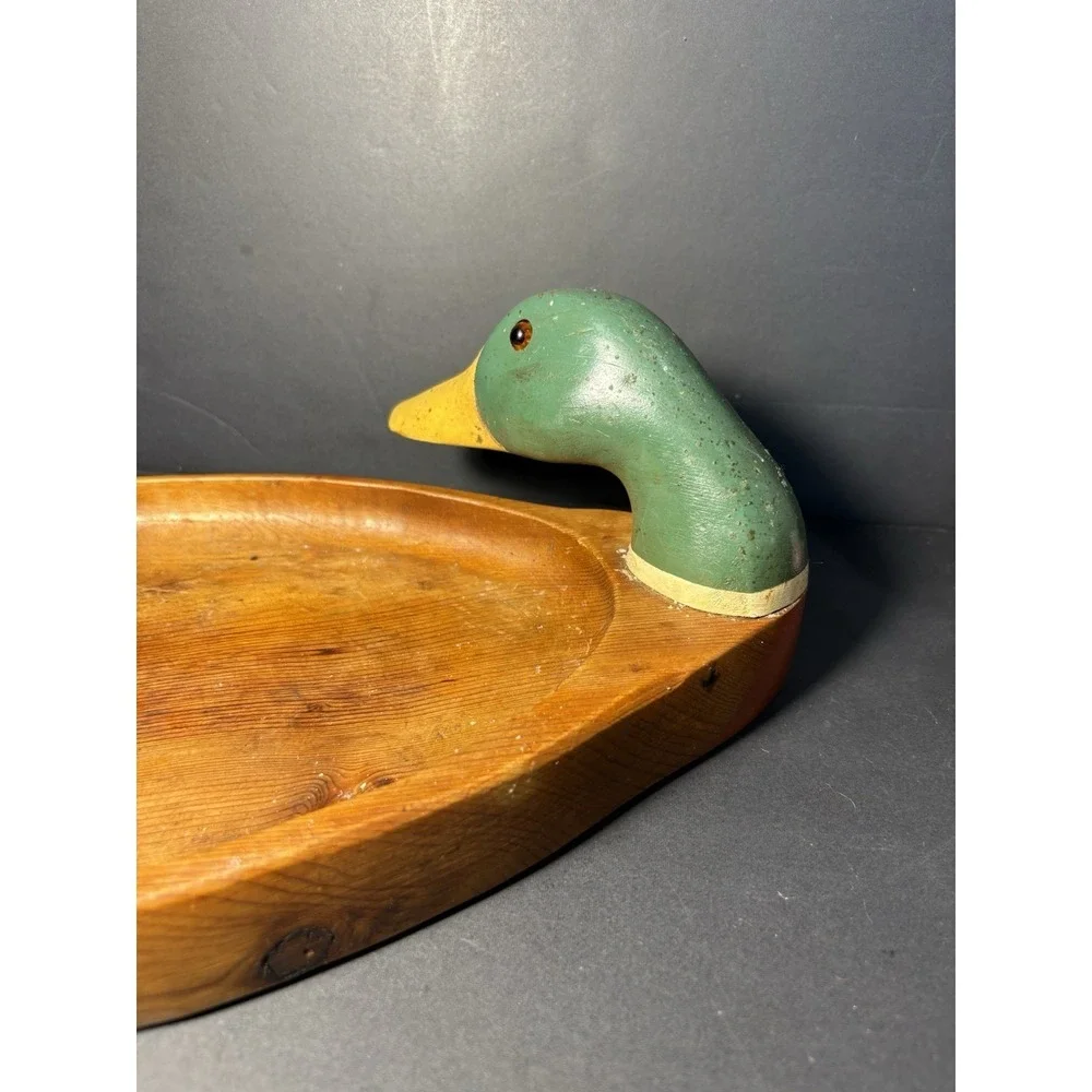 Hand Carved Mallard Duck Desk Tray French Broad River Decoy Co,